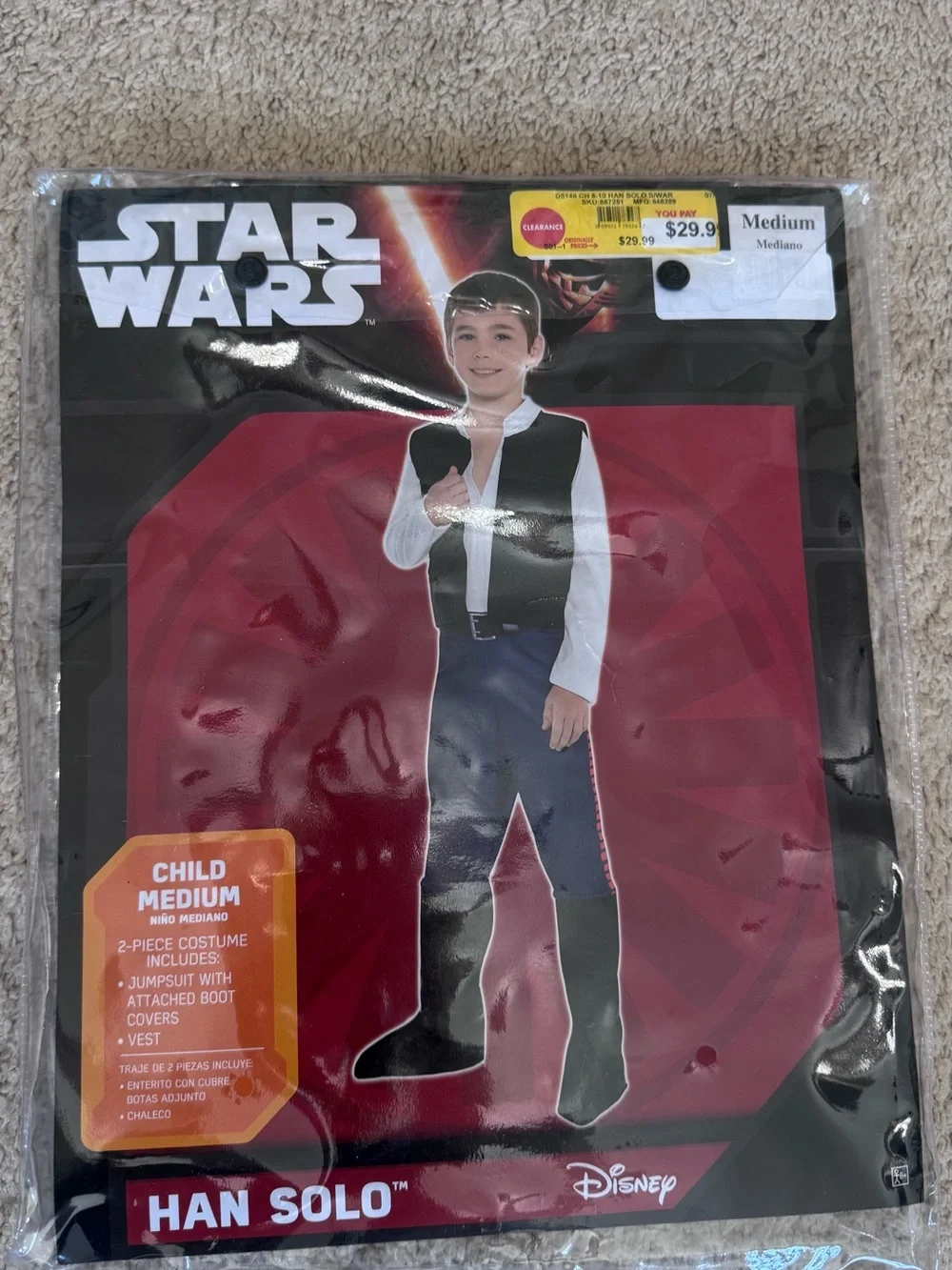 Child Han Solo Star Wars Costume Medium